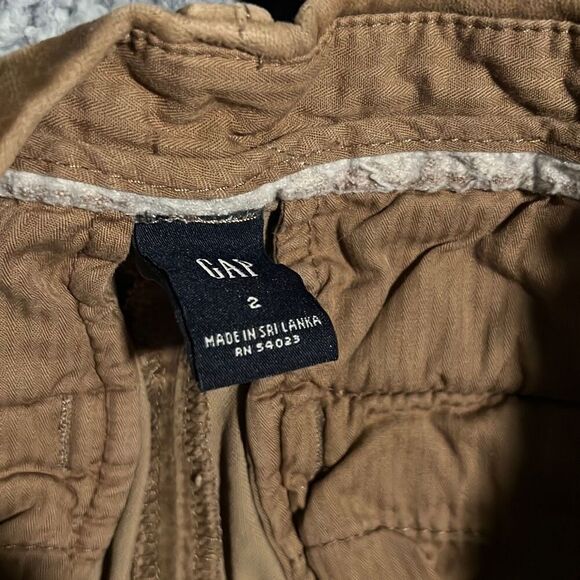 Gap velvet khaki low rise Bermuda shorts with trouser pockets - size 2 - Picture 4 of 6